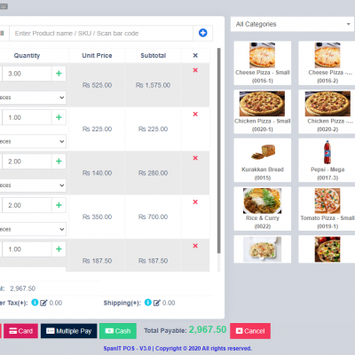 Sales (RMS) interface of our Restaurant POS software